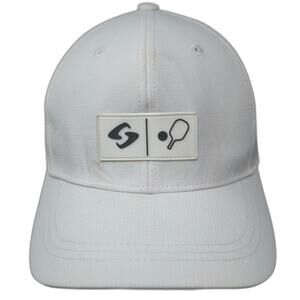 Gearbox Baseball Cap White One Size Pickleball Performance Stretch Fit Hat